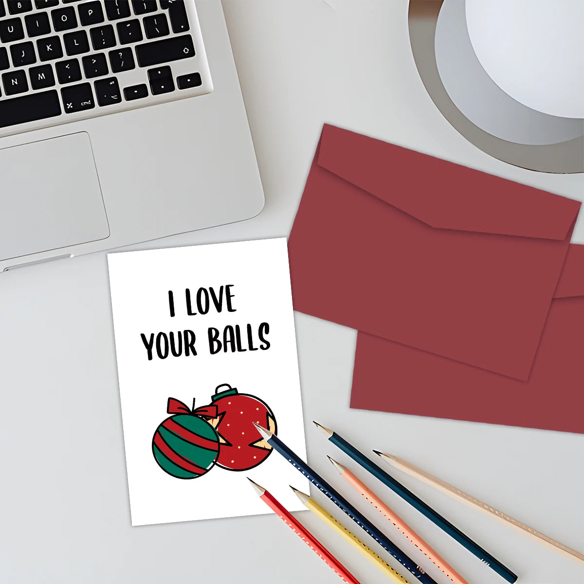 ✉️Carte boule de Noël✉️