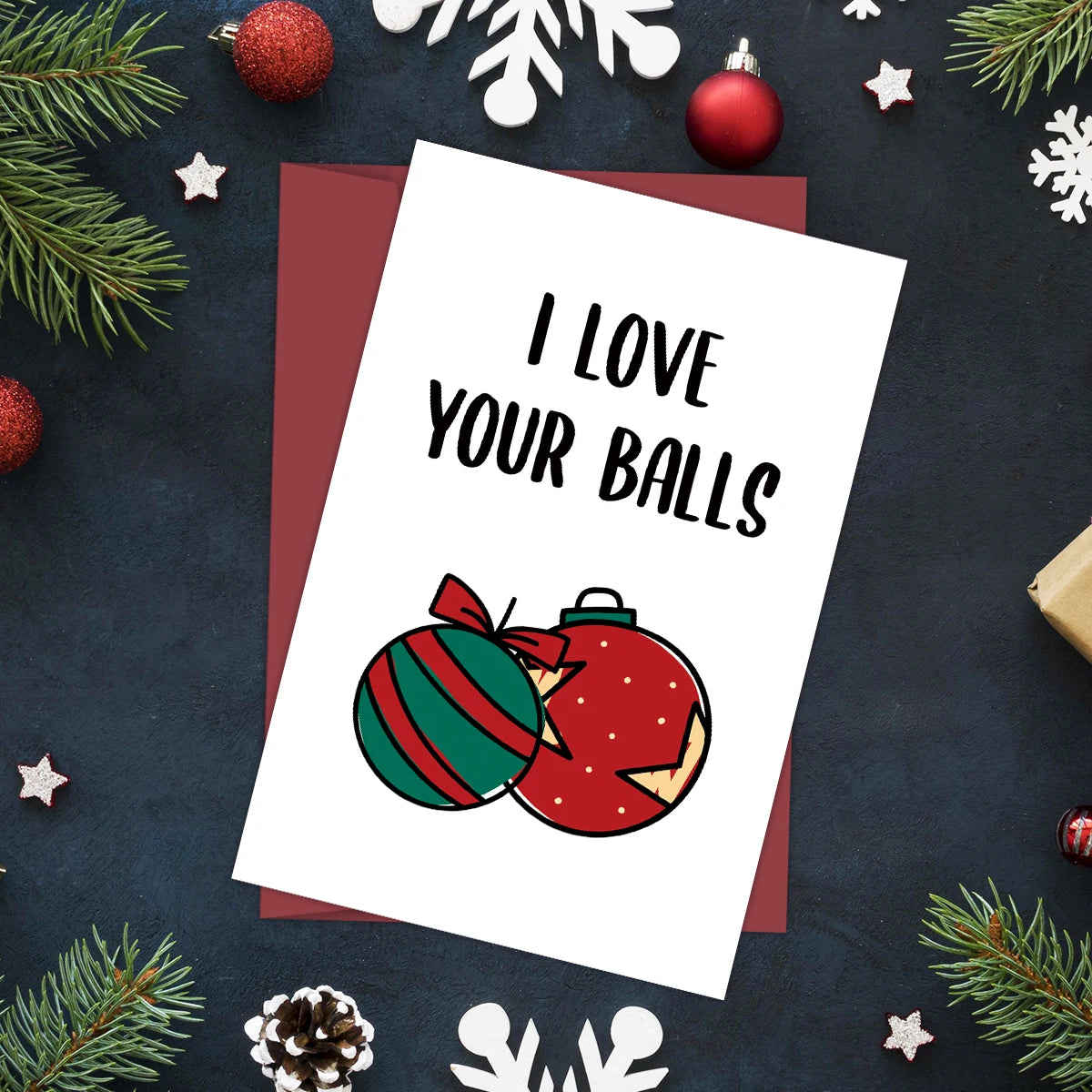 ✉️Carte boule de Noël✉️
