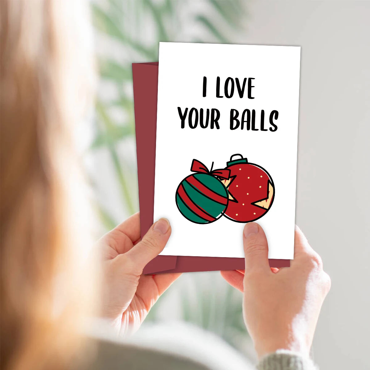 ✉️Carte boule de Noël✉️